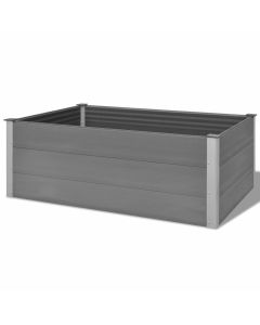 Jardinière lit surélevé plantes fleurs jardin WPC 150 x 100 x 54 cm gris
