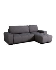 Canapé d'angle convertible réversible 3 places avec coffre en tissu anthracite - Sierra