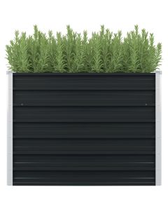 Jardinière surélevée anthracite 100 x 100 x 77 cm jardin plantes fleurs acier galvanisé