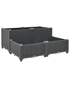 Jardinière lit surélevé plantes fleurs jardin 80 x 80 x 38 cm polypropylène