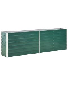 Jardinière lit surélevé plantes fleurs jardin acier galvanisé 240 x 40 x 77 cm vert