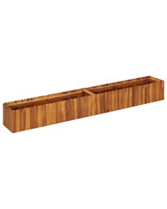 Jardinière lit surélevé plantes fleurs jardin 200 x 30 x 25 cm bois massif d'acacia