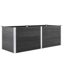 Jardinière lit surélevé plantes fleurs jardin 250 x 50 x 91 cm WPC gris