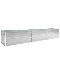 Jardinière lit surélevé plantes fleurs jardin 480 x 80 x 45 cm acier galvanisé gris