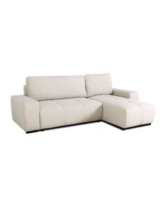 Canapé d'angle convertible réversible 3 places avec coffre en tissu beige - SIERRA