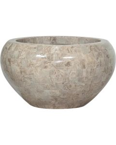 Bac Fibre de verre Mosaic Int. Bol D 50 x H 28 cm Creme