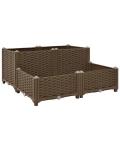 Jardinière lit surélevé plantes fleurs jardin 80 x 80 x 38 cm polypropylène