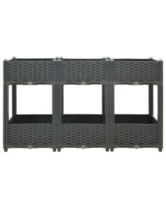 Jardinière lit surélevé plantes fleurs jardin 120 x 40 x 71 cm polypropylène gris foncé