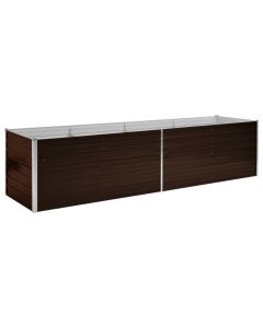 Jardinière lit surélevé plantes fleurs jardin marron 320 x 80 x 77 cm acier galvanisé