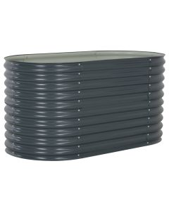 Jardinière lit surélevé plantes fleurs jardin 160 x 80 x 81 cm acier galvanisé gris