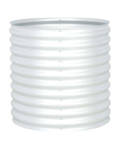 Jardinière lit surélevé plantes fleurs jardin 80 x 80 x 81 cm acier galvanisé argenté
