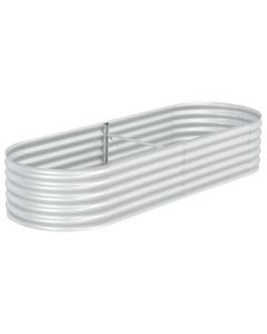 Jardinière lit surélevé plantes fleurs jardin 240 x 80 x 44 cm acier galvanisé argenté
