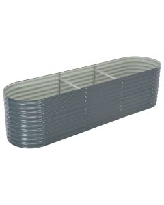 Jardinière lit surélevé plantes fleurs jardin 320 x 80 x 81 cm acier galvanisé gris