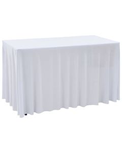 Nappes élastiques de table blanches 2 pcs 243x76x74cm - Idéales pour fêtes et réceptions