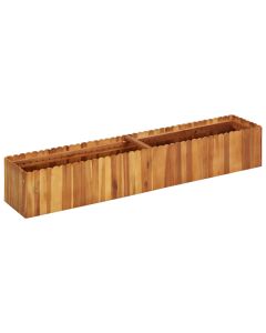 Jardinière lit surélevé plantes fleurs jardin 150 x 30 x 25 cm bois massif d'acacia
