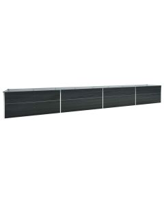 Jardinière lit surélevé plantes fleurs jardin acier galvanisé 600 x 80 x 45 cm anthracite