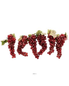 Raisin Rouge artificiel 90 grains x6 en Plastique soufflé L 28 cm
