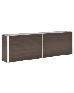 Jardinière lit surélevé plantes fleurs jardin acier galvanisé 240 x 40 x 77 cm marron