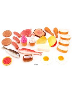 Aliments nourriture assortis en lot de 24 en Plastique soufflé