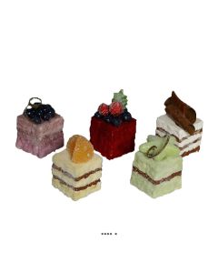 Lot de 5 minis gâteaux artificiels très réaliste