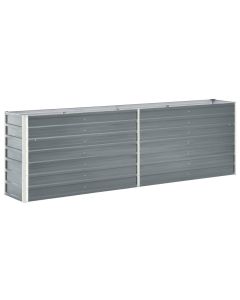 Jardinière lit surélevé plantes fleurs jardin de jardin acier galvanisé 240 x 40 x 77 cm gris