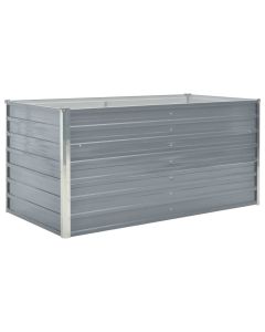 Jardinière lit surélevé plantes fleurs jardin 160 x 80 x 77 cm gris acier galvanisé