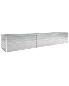 Jardinière lit surélevé plantes fleurs jardin acier galvanisé 480 x 80 x 77 cm gris