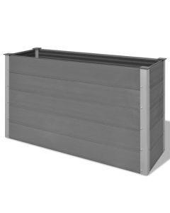 Jardinière lit surélevé plantes fleurs jardin WPC 150 x 50 x 91 cm gris