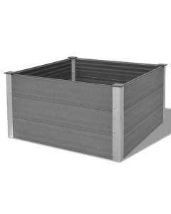 Jardinière lit surélevé plantes fleurs jardin WPC 100 x 100 x 54 cm gris