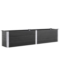 Jardinière lit surélevé plantes fleurs jardin 250 x 50 x 54 cm WPC gris