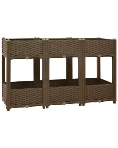 Jardinière lit surélevé plantes fleurs jardin 120 x 40 x 71 cm polypropylène