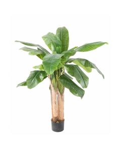 Bananier artificiel en pot 3 Troncs naturel H 132 cm Vert D 70 cm
