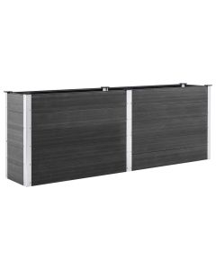 Jardinière lit surélevé plantes fleurs jardin 250 x 100 x 91 cm WPC gris