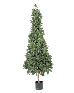 Laurier Pyramide artificiel luxe H 140 cm 1776 feuilles en pot