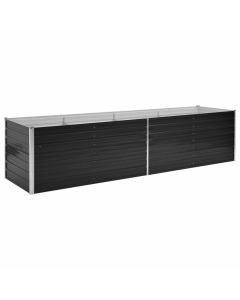 Jardinière lit surélevé plantes fleurs jardin 320 x 80 x 77 cm acier galvanisé anthracite