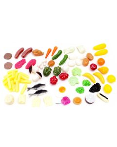 Aliments petite nourriture assortis en lot de 72 en Plastique soufflé