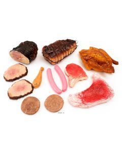 Viandes artificielles assorties en lot de 12 en Plastique soufflé
