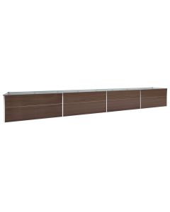 Jardinière lit surélevé plantes fleurs jardin acier galvanisé 600 x 80 x 45 cm marron