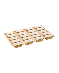 Plateau carton microflute rectangulaire avec 20 moules de cuisson 360 x 560 cm - 25 unités