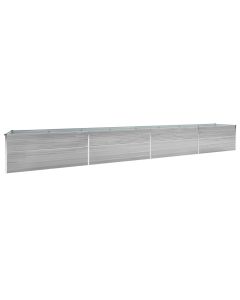 Jardinière lit surélevé plantes fleurs jardin acier galvanisé 600 x 80 x 45 cm gris