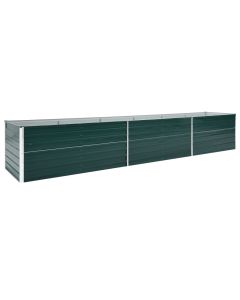 Jardinière lit surélevé plantes fleurs jardin acier galvanisé 480 x 80 x 45 cm vert
