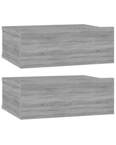 Tables de chevet flottantes 2 pcs sonoma gris 40x30x15 cm