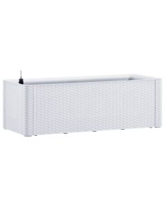 Jardinière lit surélevé plantes fleurs jardin et système d'arrosage 100 x 43 x 33 cm blanc