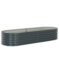 Jardinière lit surélevé plantes fleurs jardin 240 x 80 x 44 cm acier galvanisé gris