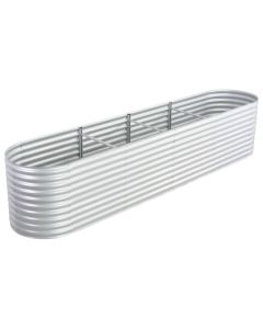 Jardinière lit surélevé plantes fleurs jardin 400 x 80 x 81 cm acier galvanisé argenté