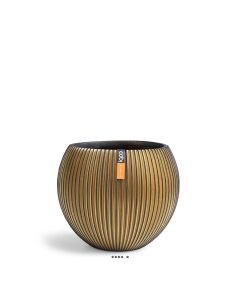 Pot forme boule Groove doré en fibres synthétiques H 33 cm x D 39 cm