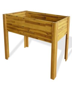 Jardinière lit surélevé plantes fleurs jardin bois massif 84 cm d'acacia