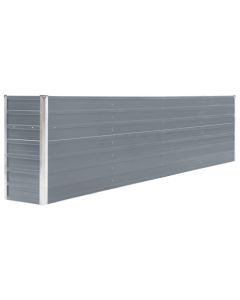 Jardinière lit surélevé plantes fleurs jardin 320 x 40 x 77 cm acier galvanisé gris