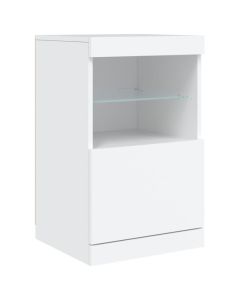 Buffet Moderne avec Lumières LED Blanc 41x37x67 cm