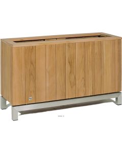 Bac en Teck massif Tecky Ext. Jardiniere L 100x 35 x H 60 cm Marron